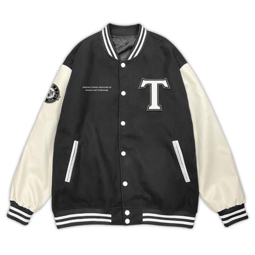 【福利品,無法退換貨】NTUST美式棒球外套_黑白經典 【福利品,無法退換貨】NTUST美式棒球外套_黑白經典