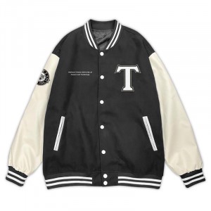 【福利品，無法退換貨】NTUST美式棒球外套_黑白經典
