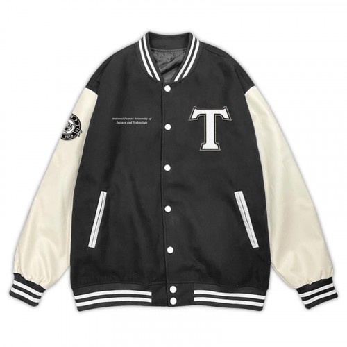 【福利品，無法退換貨】NTUST美式棒球外套_黑白經典