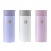 【團購商品，10個起做】NTUST校徽款療癒系304輕巧保溫瓶200mL_粉藍/珍珠白/粉紫