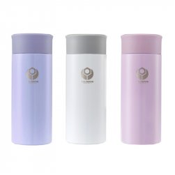 【團購商品，10個起做】NTUST校徽款療癒系304輕巧保溫瓶200mL_粉藍/珍珠白/粉紫