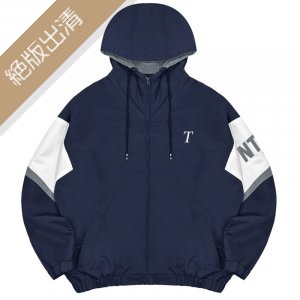 【絕版出清，最後一件】NTUST復古撞色運動夾克_午夜藍
