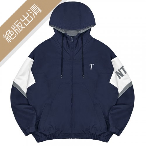 【絕版出清，最後三件】NTUST復古撞色運動夾克_午夜藍
