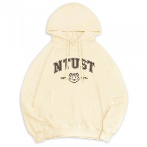 【最後十件，售完不補】NTUST冬日輕甜系落肩帽T_奶霜白