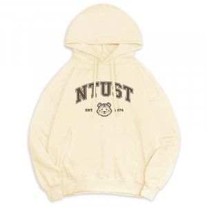 【12/8陸續出貨】NTUST冬日輕甜系落肩帽T_奶霜白