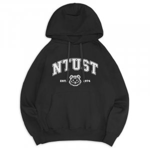 【12/8陸續出貨】NTUST冬日輕甜系落肩帽T_可可黑