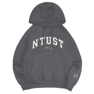 NTUST立體毛巾繡落肩帽T_摩卡灰