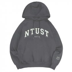 【新品登場，少量現貨】NTUST立體毛巾繡落肩帽T_摩卡灰