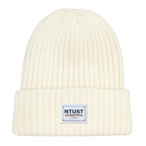 【新品登場】NTUST經典織標QQ毛帽_米白