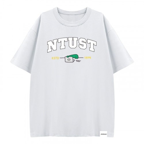 【預購至6/21，7/27陸續出貨】NTUST遇見JOGUMAN寬版純棉短T_白色