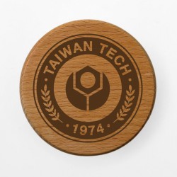 【團購商品，30件起做】NTUST 櫸木原木杯墊（圓形）