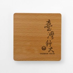 【團購商品，30件起做】NTUST 櫸木原木杯墊（方形）