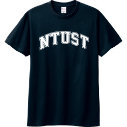 NTUST經典字框純棉短T_深藍