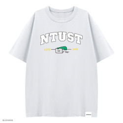 【預購至10/5，11/4陸續出貨】NTUST遇見JOGUMAN寬版純棉短T_白色