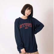NTUST經典款美式大學T_深藍