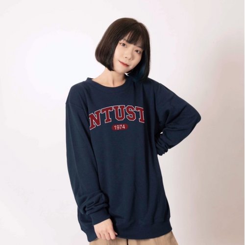 NTUST經典款美式大學T_深藍